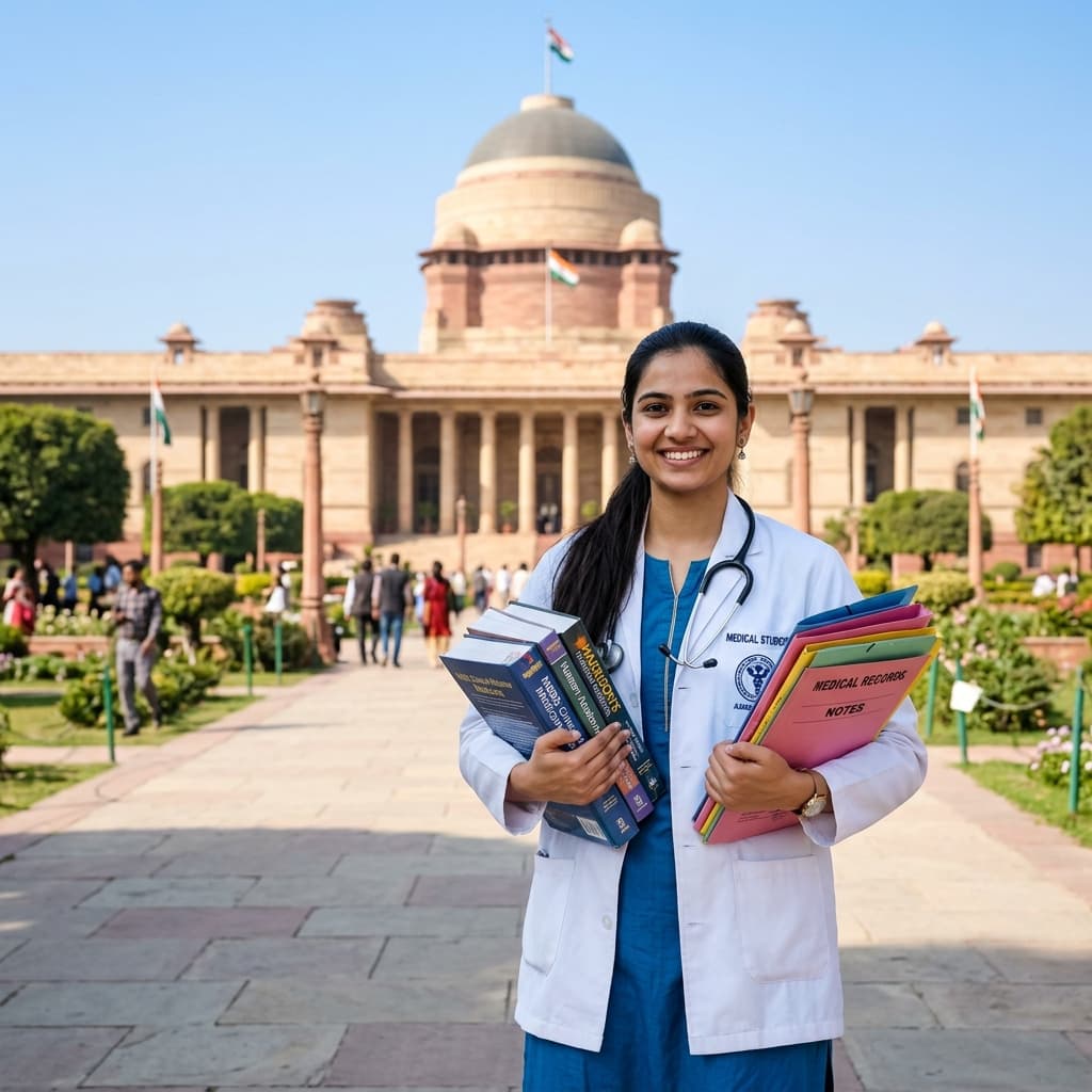 Medical Student at Rashtrapati Bhavan Dome New Delhi